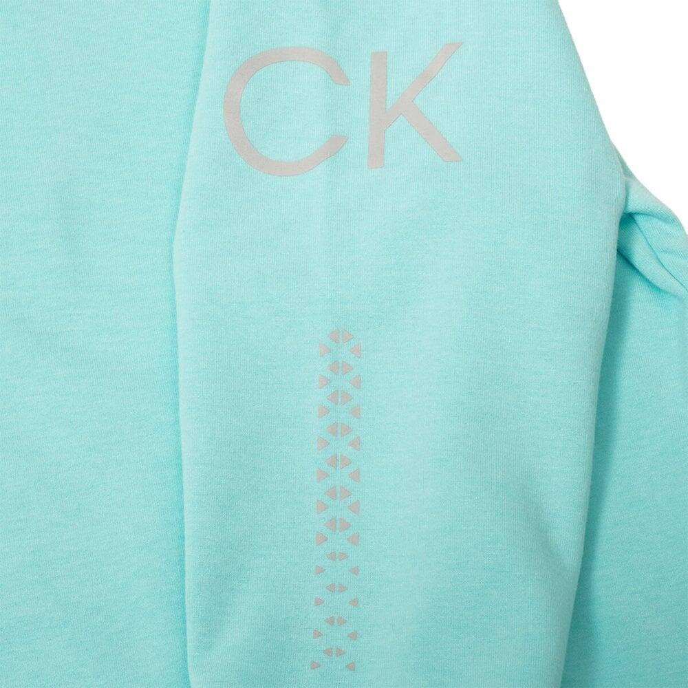 Calvin Klein Ladies CHILL CROPPED CREW SWEATSHIRT OPAL 3/4