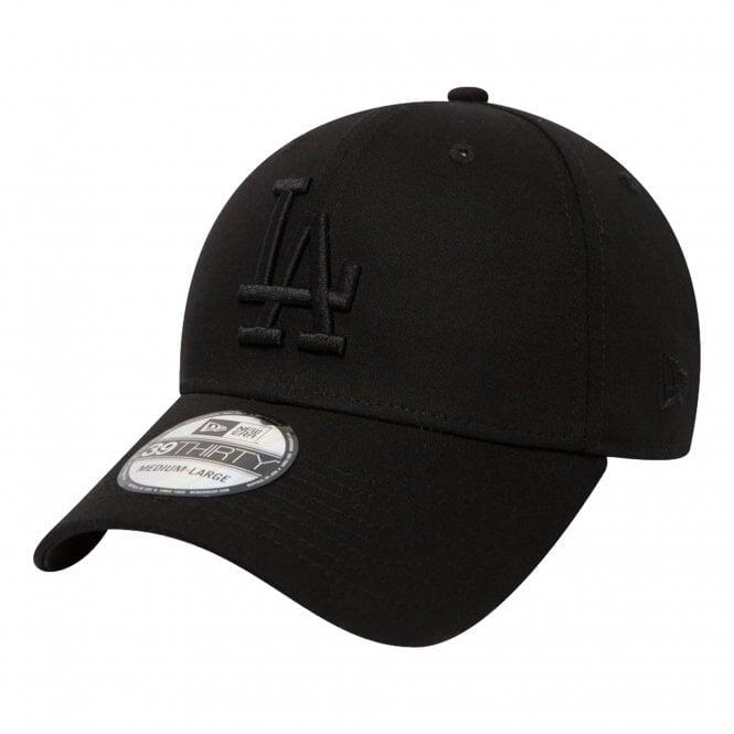 New Era LA Dodgers Essential 39Thirty Cap - Black / Black LXL