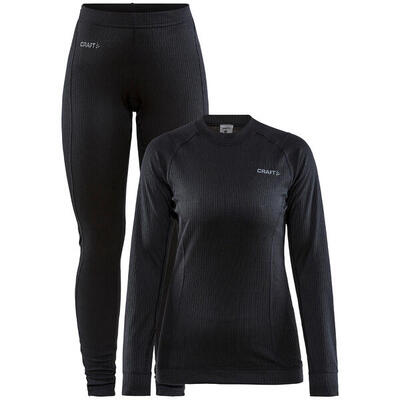 Thermo set craft core dry baselayer zwart voor dames m