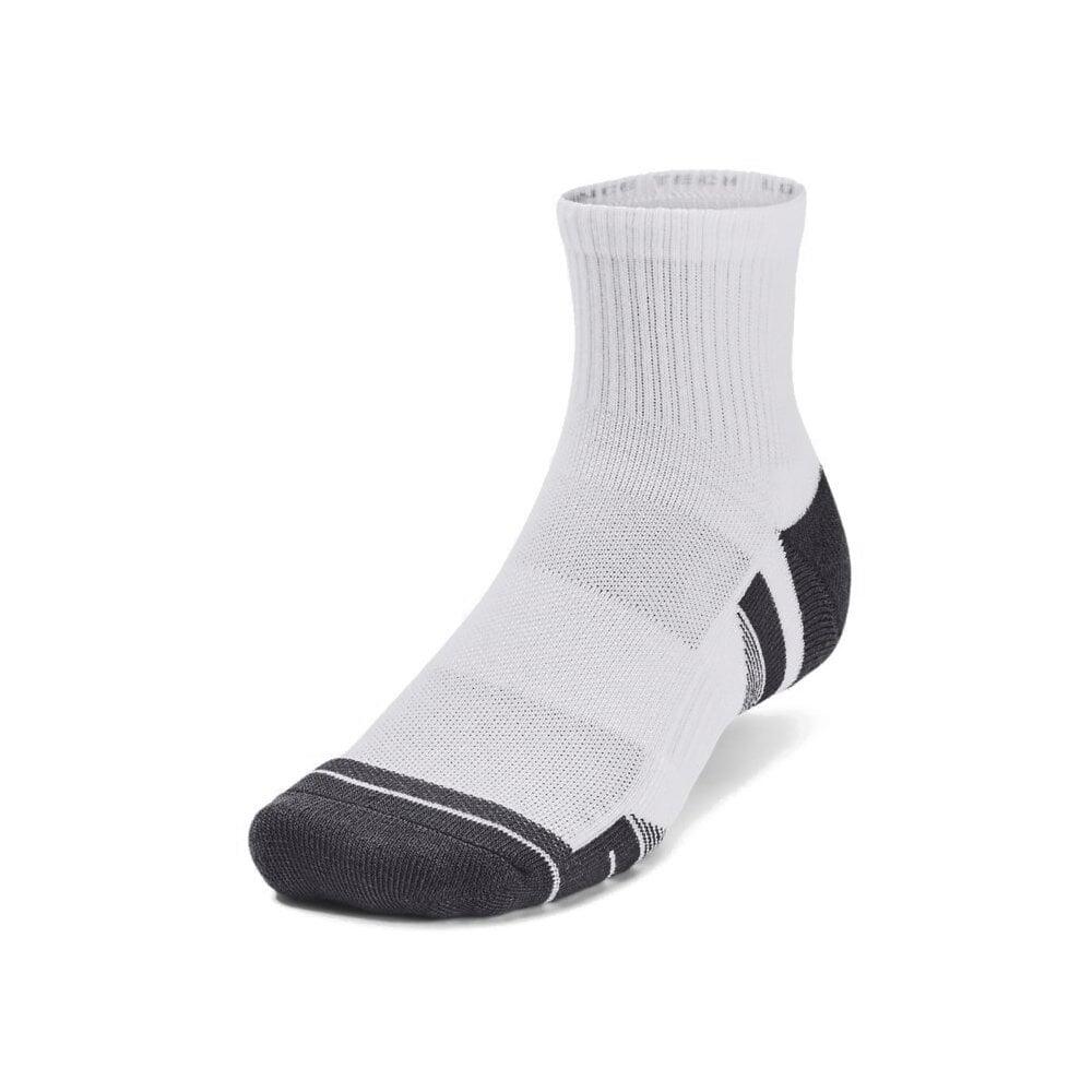 3 Pairs of Under Armour Performance Tech Mid-High Socks White Unisex