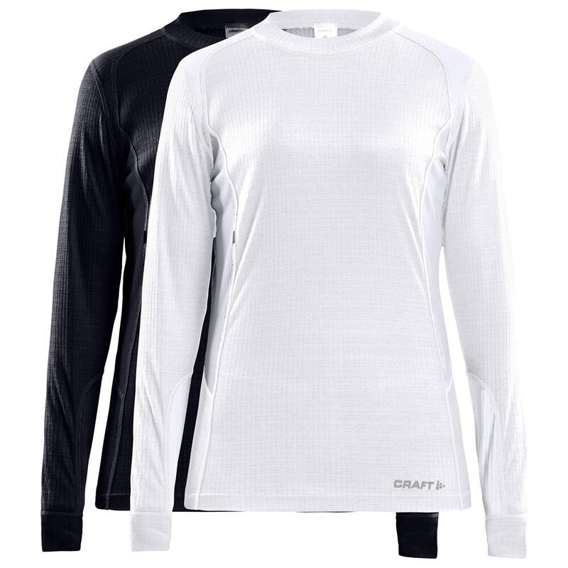 Thermo shirts craft core 2-PACK BASELAYER TOP dames zwart/wit