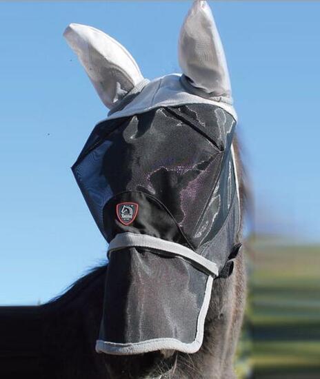 Masque anti-mouches pour cheval resille rabat de nez amovible Tattini