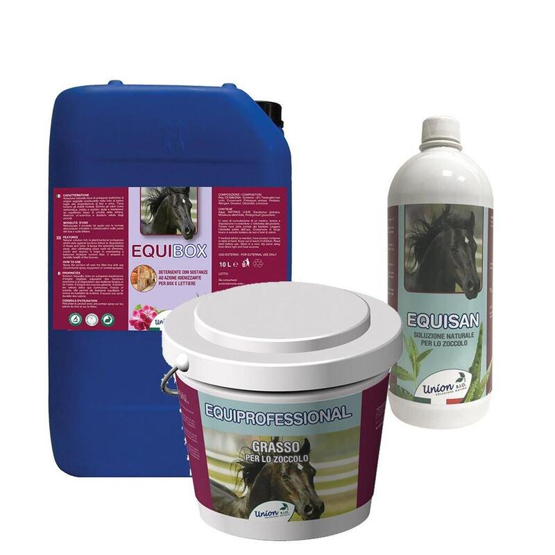 KIT SALVAGUARDIA del PIEDE CAVALLO: Equisan soluzione zoccolo 1L + Equiprofessio