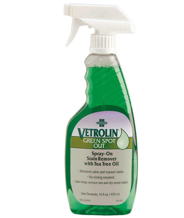 FARNAM VETROLIN GREEN SPOT OUT rimuove prontamente le macchie dal mantello senza acqua