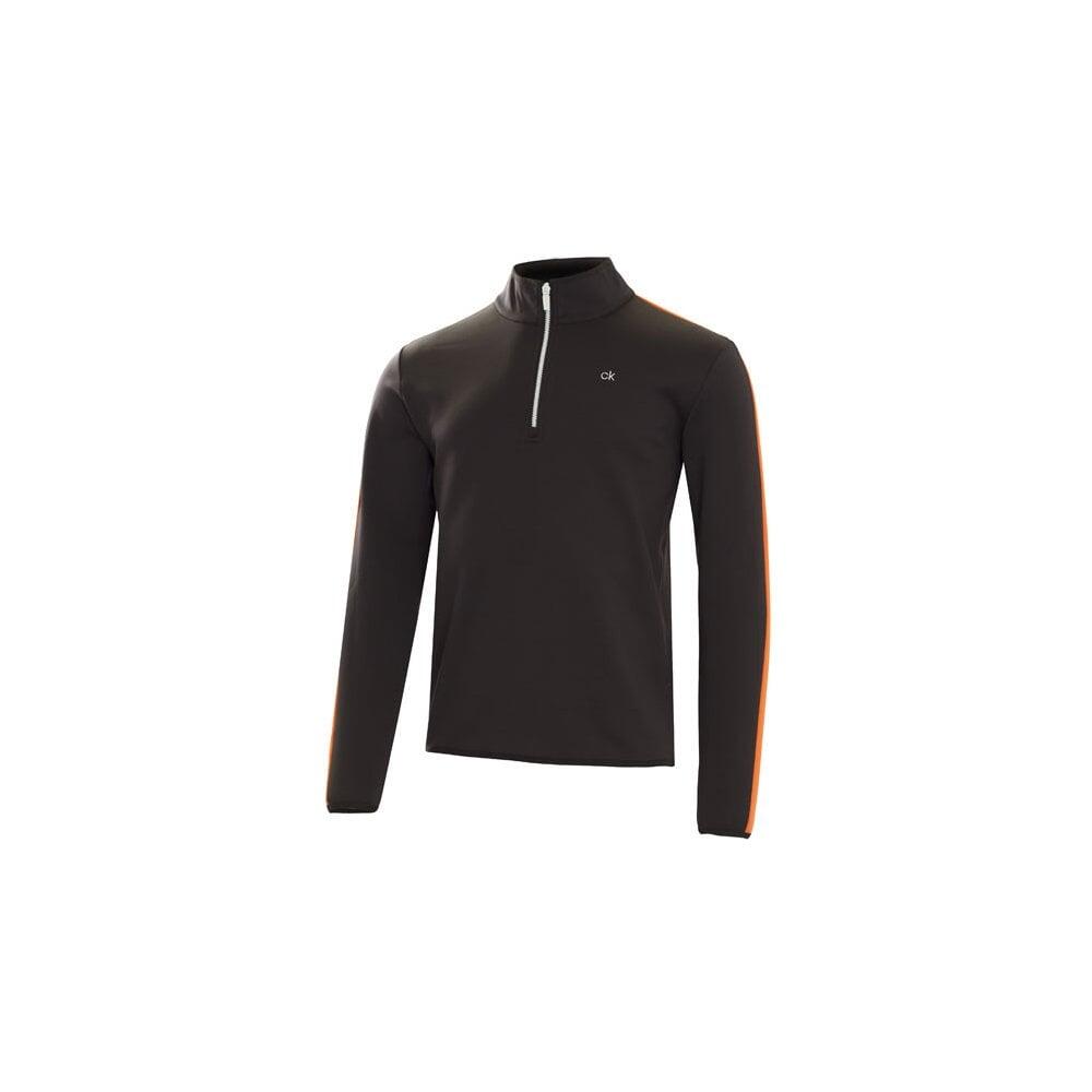 CALVIN KLEIN CALVIN KLEIN VERVE HALF ZIP PERFORMANCE TOP - BLACK/ORANGE