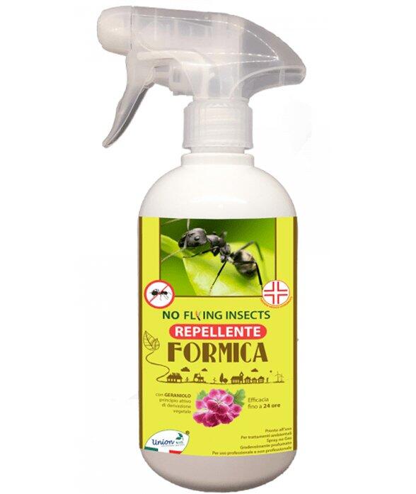 UNION BIO NO FLYING INSECTS – FORMICA repellente pronto uso con geraniolo, principio attiv