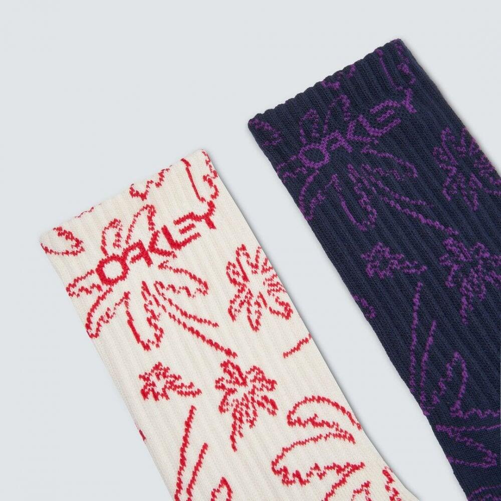 Oakley Deco Palms B1B Socks THREE LINES PALMS ARCTIC 4/4