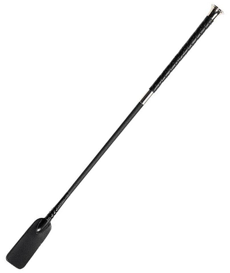 TATTINI Frustino con bottone silver impugnatura in pelle rivestimento in nylon 53cm