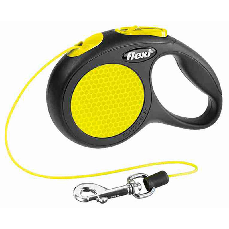 flexi New CLASSIC Neon Cuerda enrollable para perros Trixie Negro-Neón