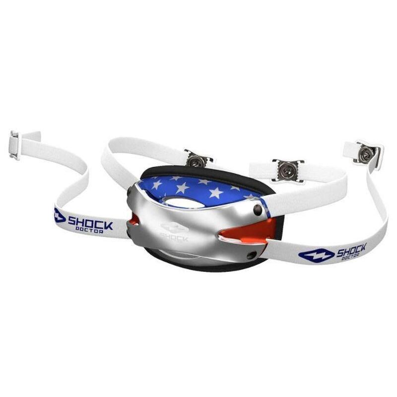Shock Doctor Ultra Pro Showtime Chin Strap L/XL Chrome Flag