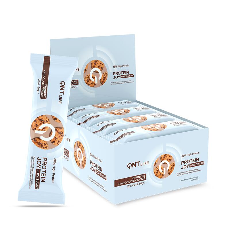 Protein Joy 36% Bajo en Azúcar - Galleta Crujiente de Chocolate - 12 x 60 g