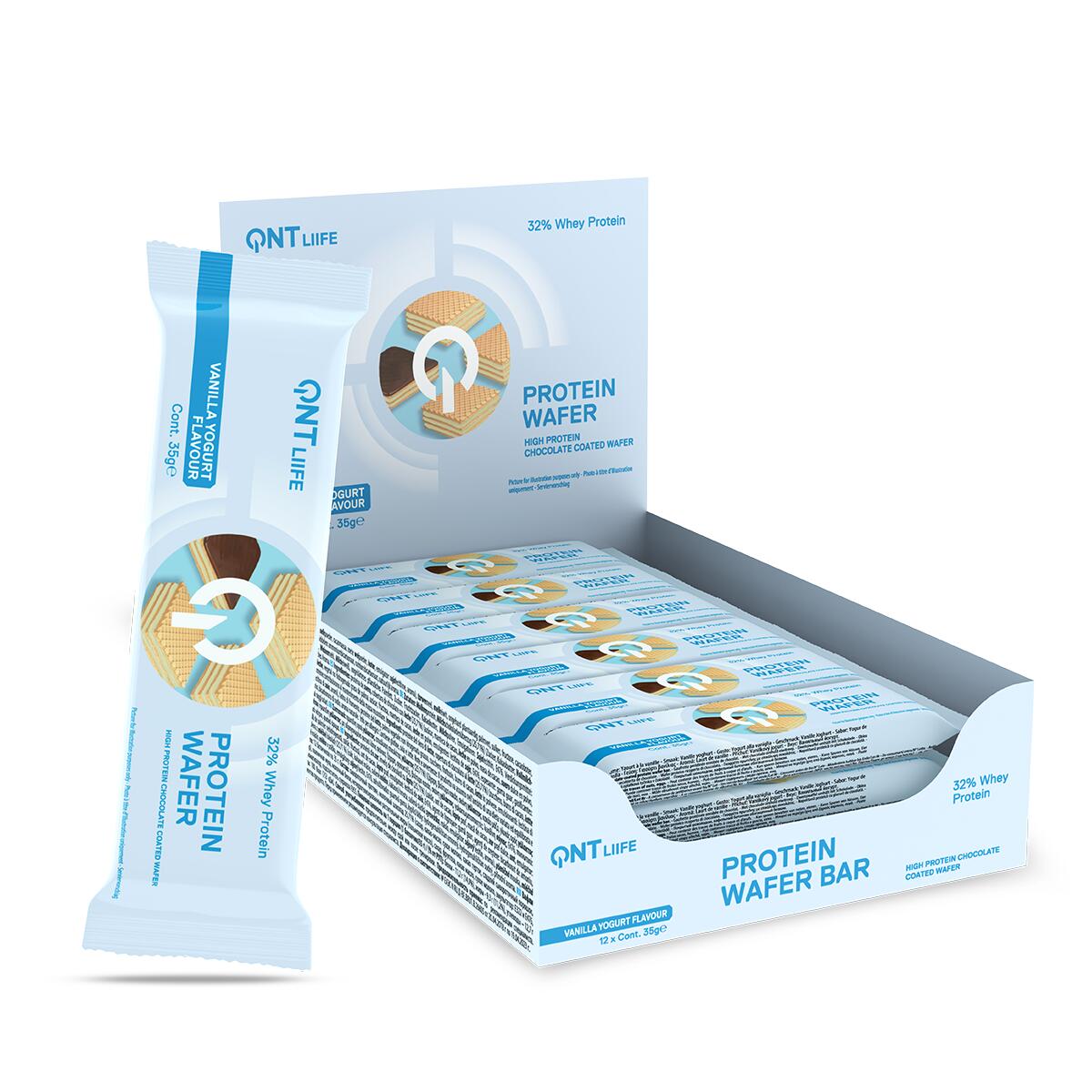QNT Eiwitwafel 32% - Vanille Yoghurt - 12 x 35 g