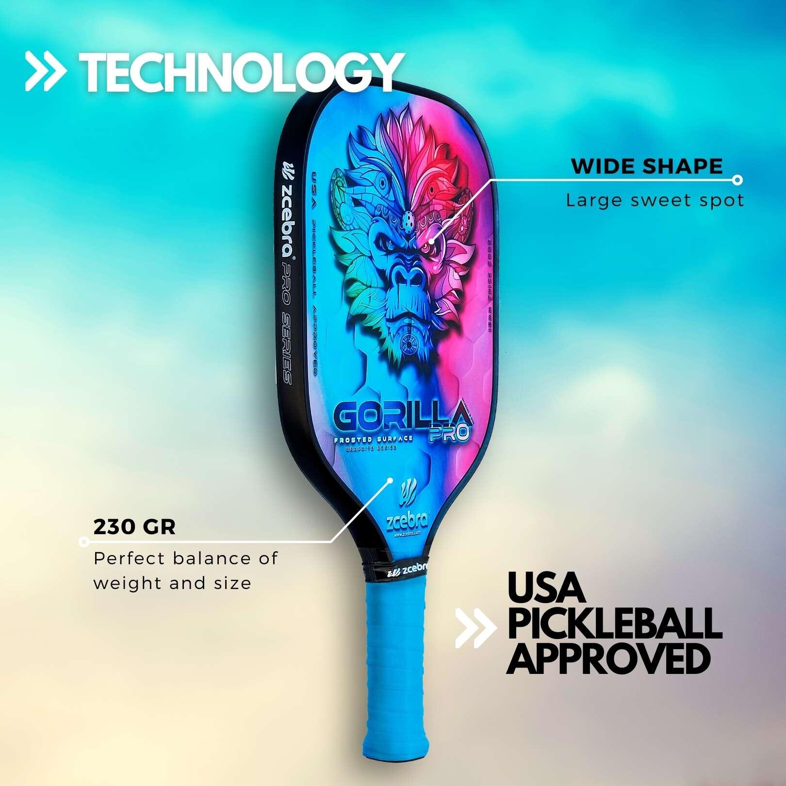 Pala de Pickleball Zcebra Gorilla Pro Pure Carbon 3/7