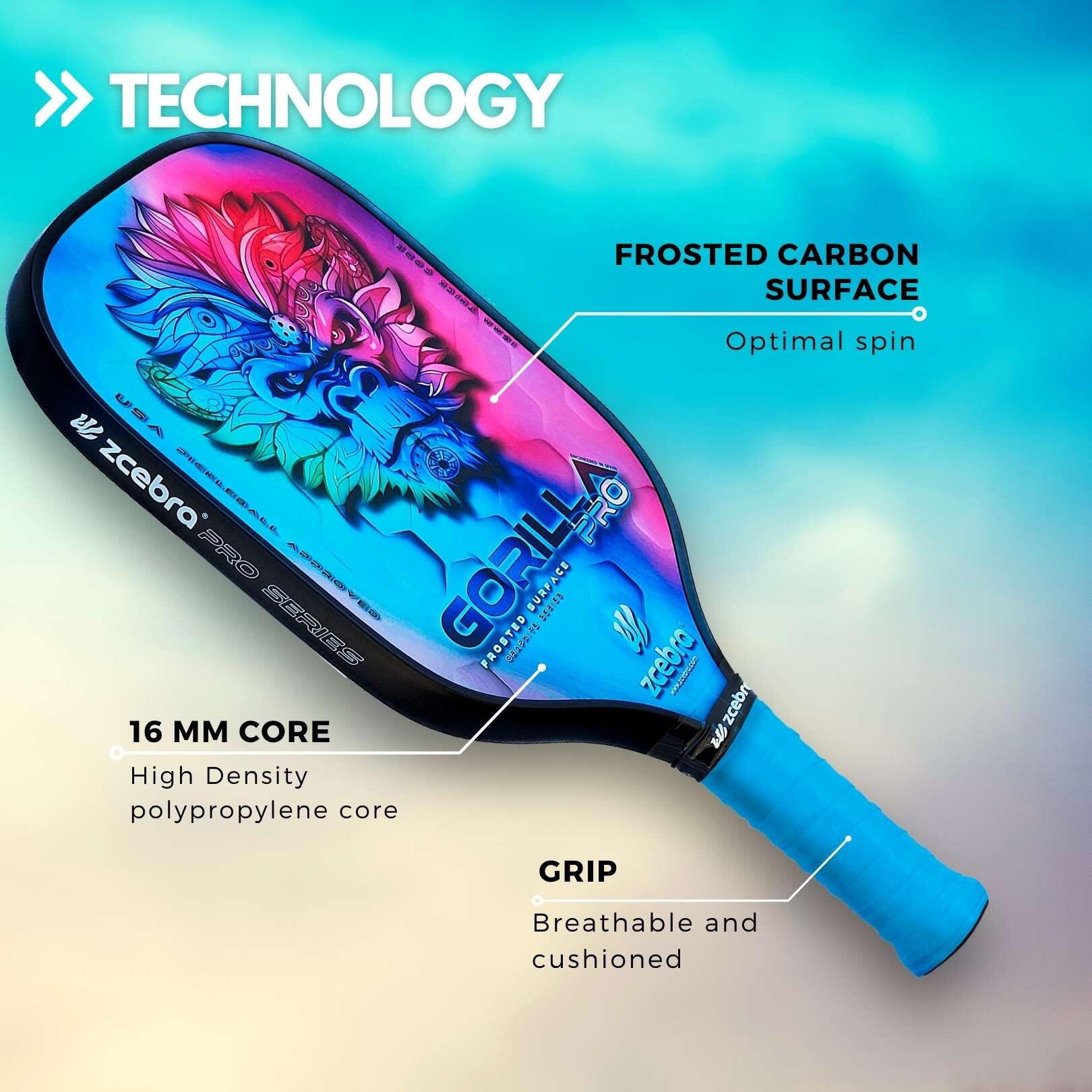 Pala de Pickleball Zcebra Gorilla Pro Pure Carbon 2/7
