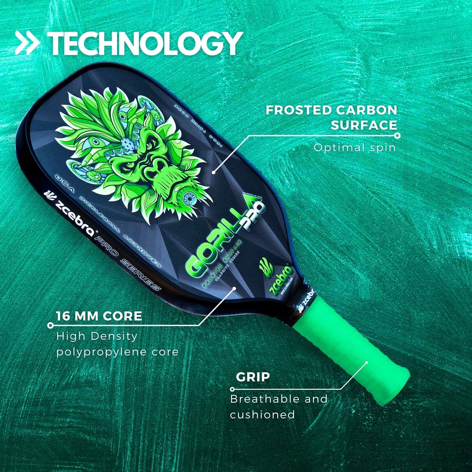 Pala de Pickleball Zcebra Gorilla Pro Pure Carbon 2/7