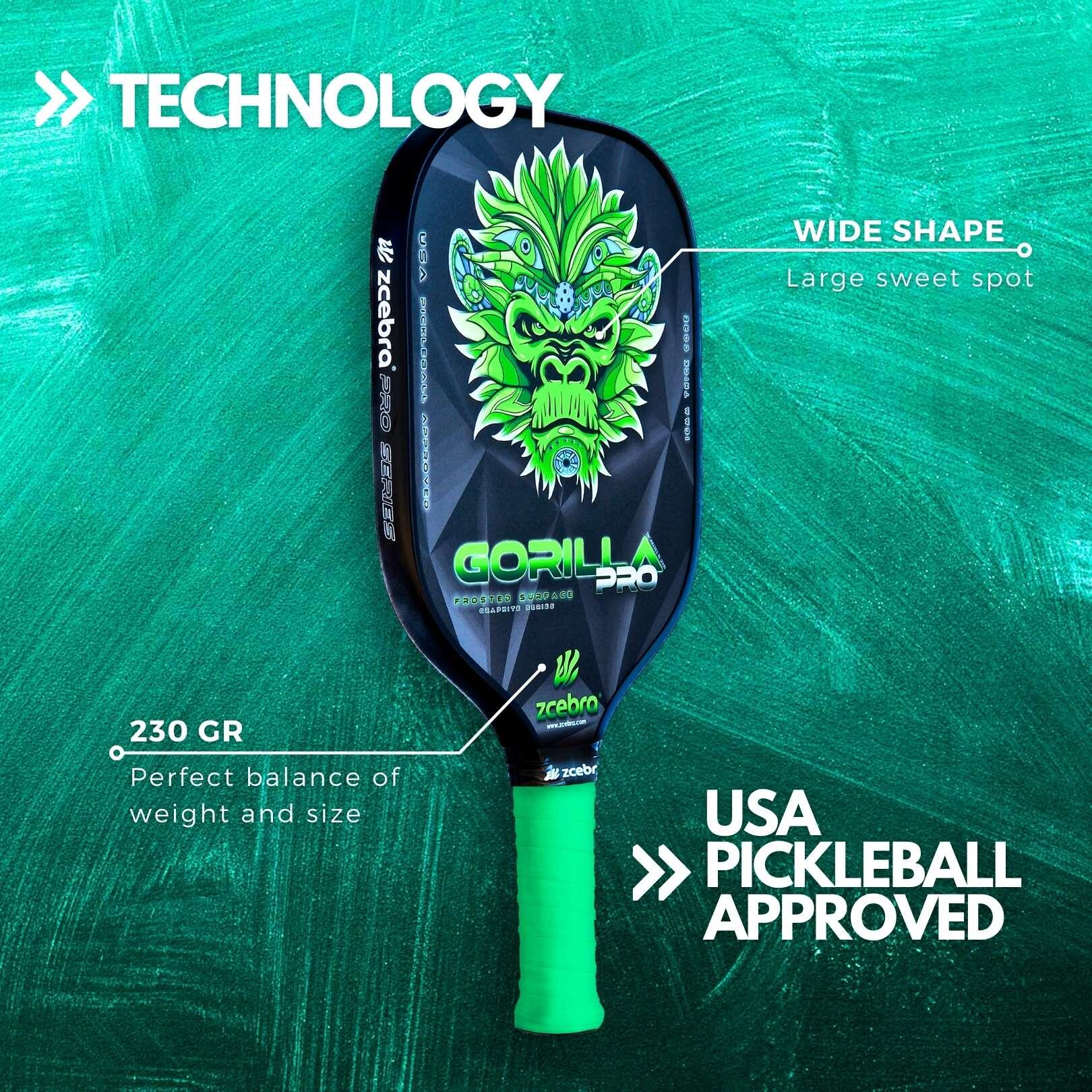 Pala de Pickleball Zcebra Gorilla Pro Pure Carbon 3/7