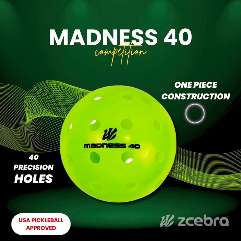 Pelotas dePickleball Competición 40 agujeros Zcebra Pack 6