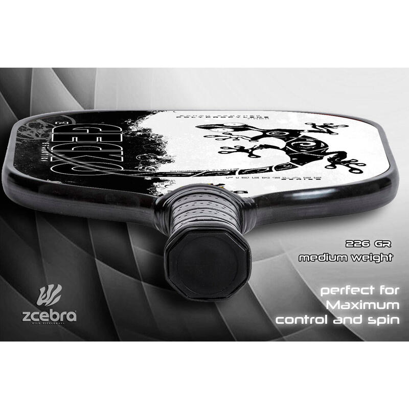 Raquette de Pickleball Zcebra Zgecko Fiberglass Series BLANCHE