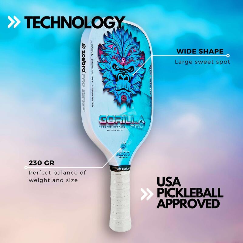 Pala de Pickleball Zcebra Gorilla Pro Pure Carbon