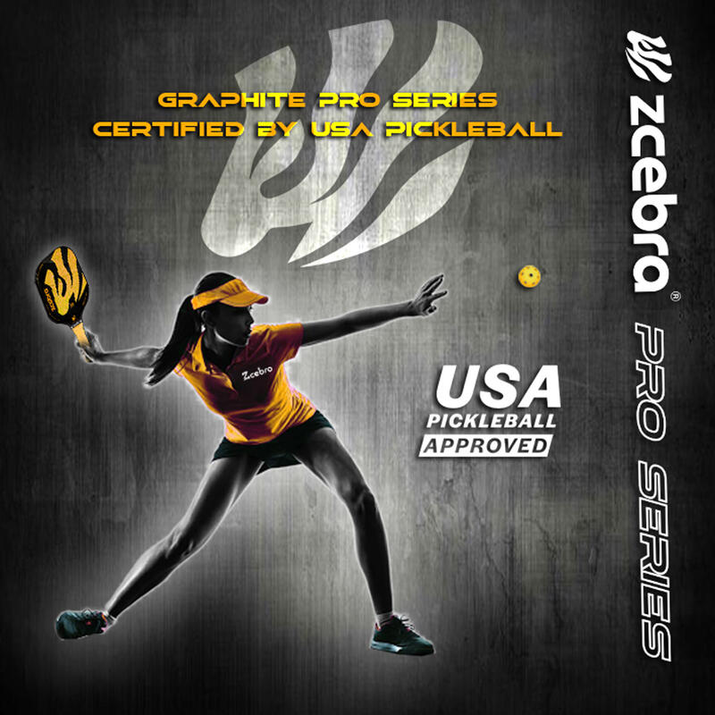 Raquette de pickleball Zcebra Graphite Series JAUNE