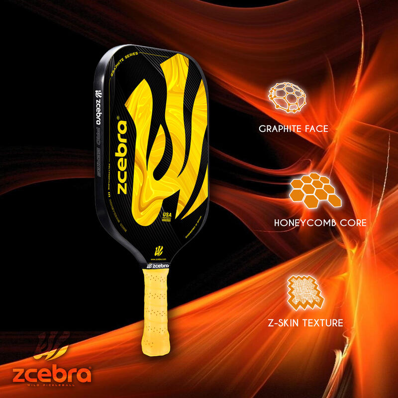 Raquette de pickleball Zcebra Graphite Series JAUNE