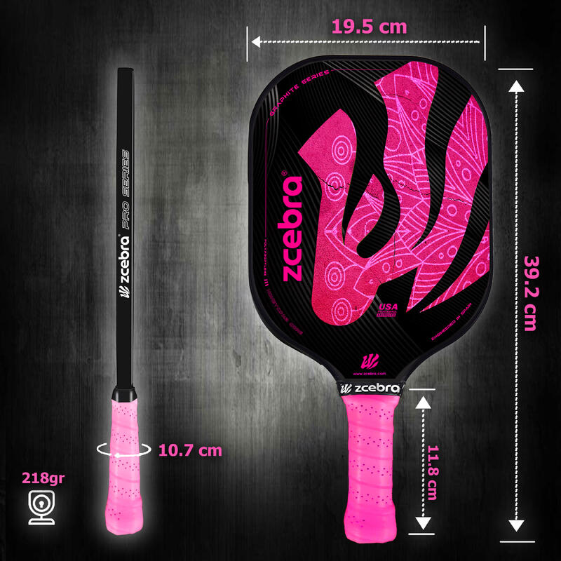 Raquette de Pickleball ROSE de la série Graphite de Zcebra