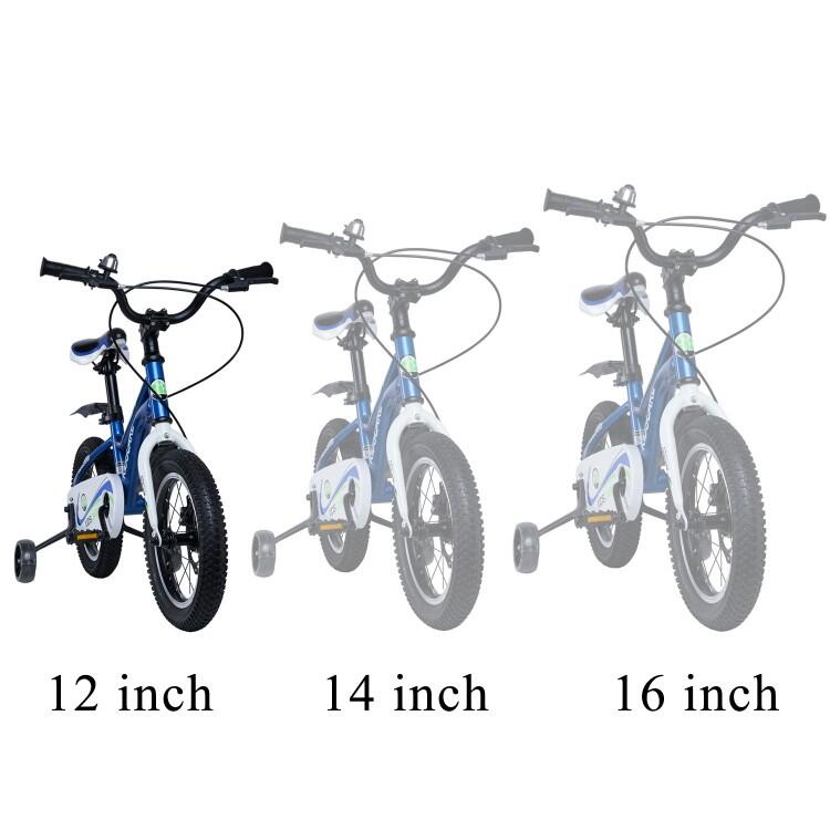 Bicicleta pentru copii 2-4 ani HappyCycles KidsCare, roti 12 inch, albastru