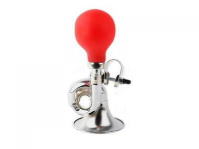 Kindertoeter posthoorn - rood / zilver