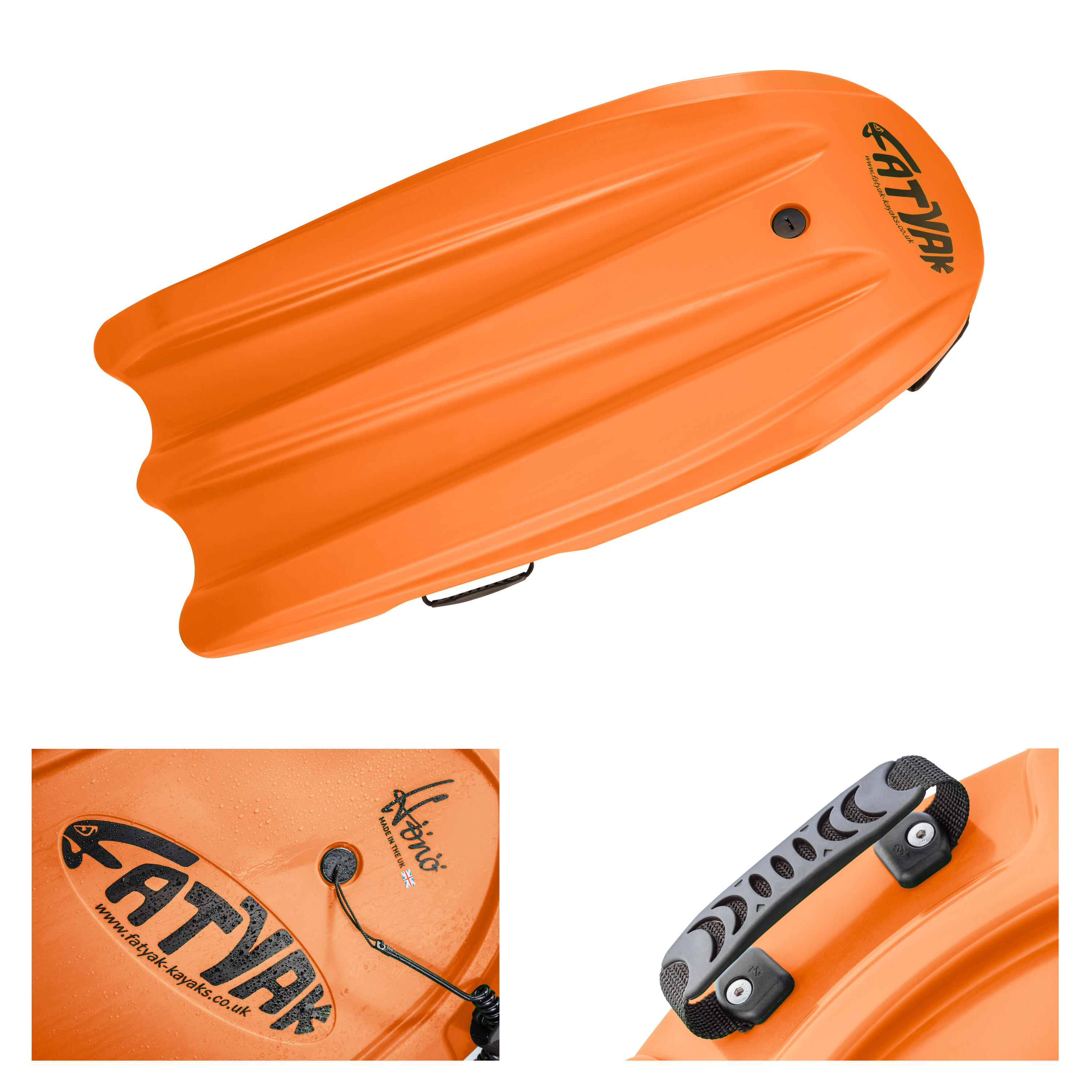 HONO MULTIPURPOSE PLASTIC BODYBOARD / SLEDGE - ORANGE 3/8