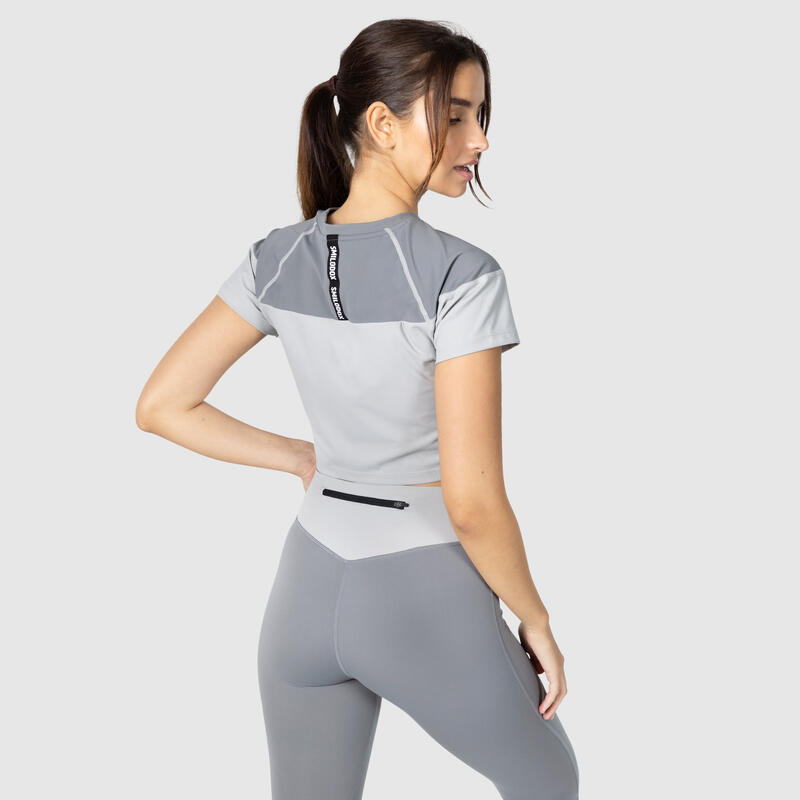 Damen Crop T-Shirt Advanced Chanda Grau für Sport & Freizeit