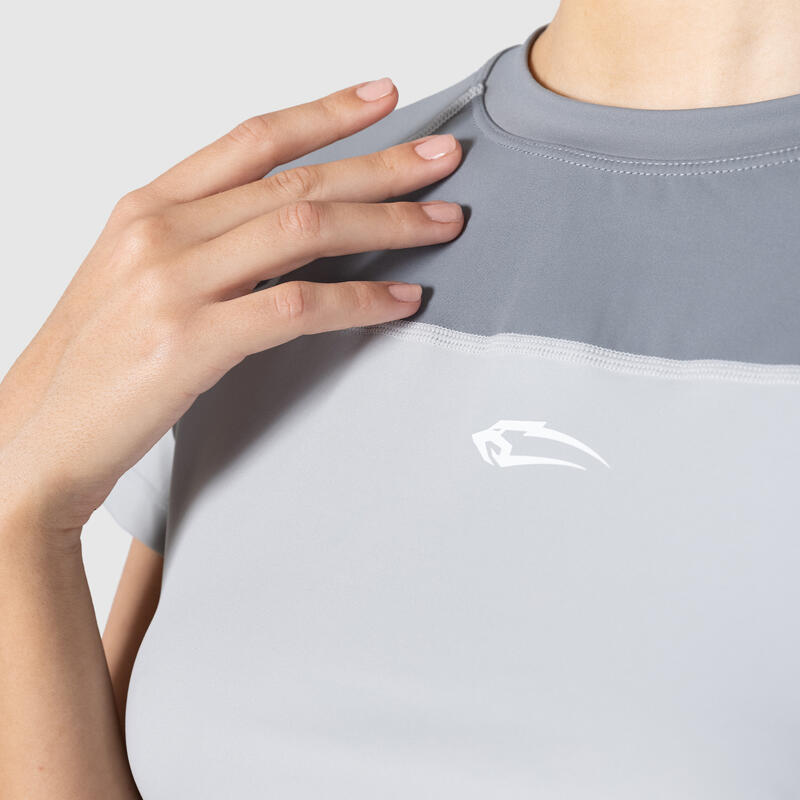 Damen Crop T-Shirt Advanced Chanda Grau für Sport & Freizeit