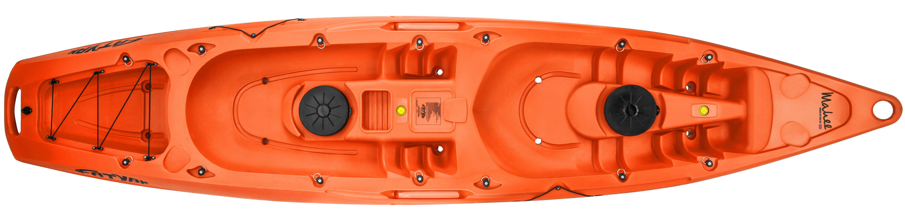 MAHEE 2-PERSON RIGID KAYAK - ORANGE Recyclable Marine Plastic 2/7