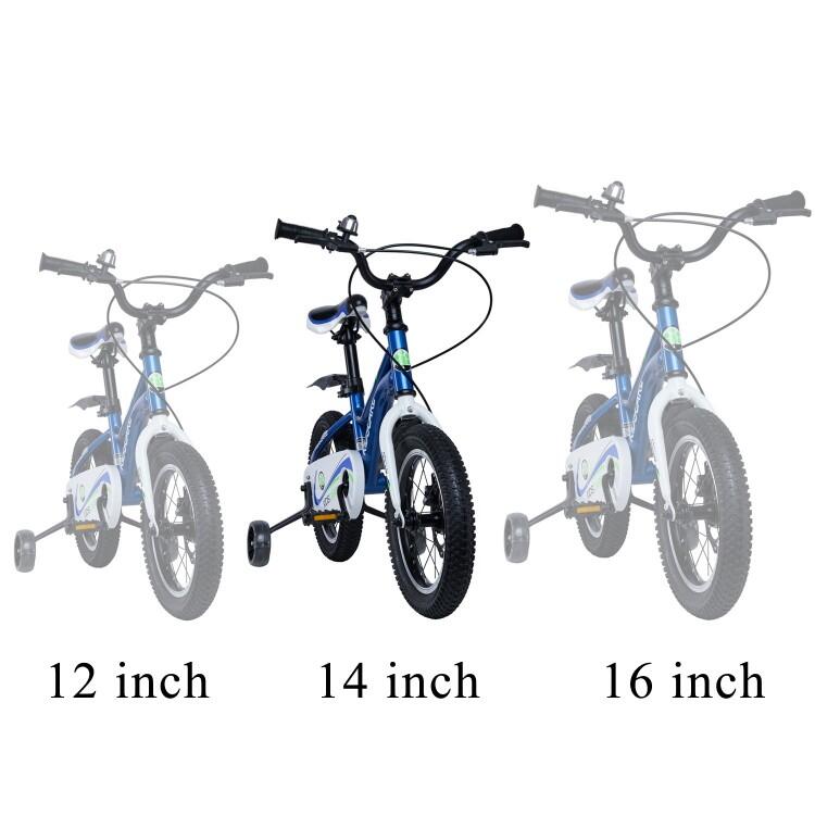 Bicicleta pentru copii 3-6 ani HappyCycles KidsCare, roti 14 inch, albastru