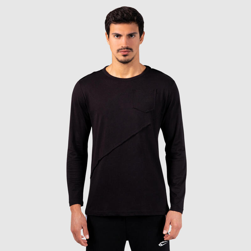 Herren Longsleeve Evan Schwarz für Sport & Freizeit