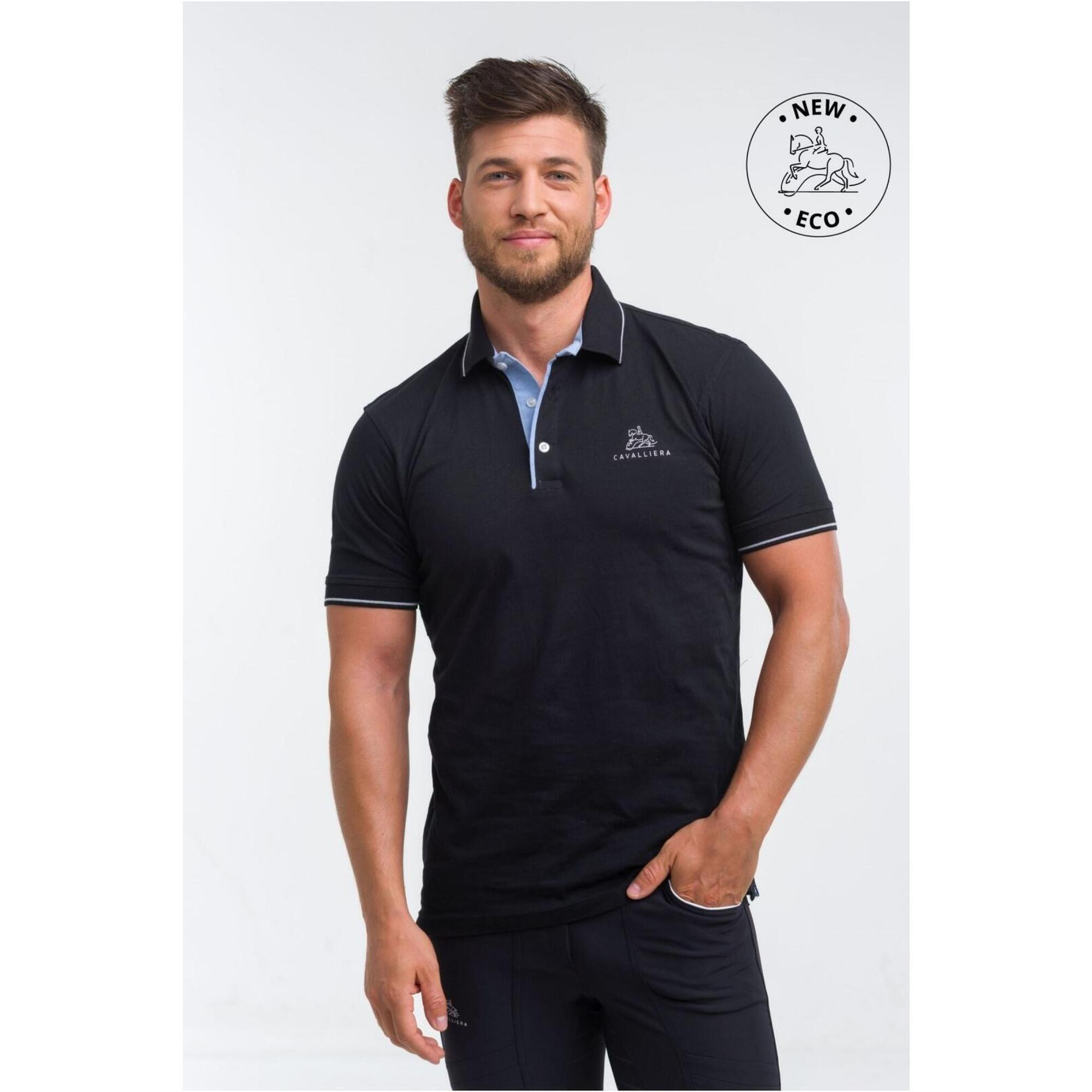 Functional cotton-based riding polo shirt-LONDON MAN,equestrian wear