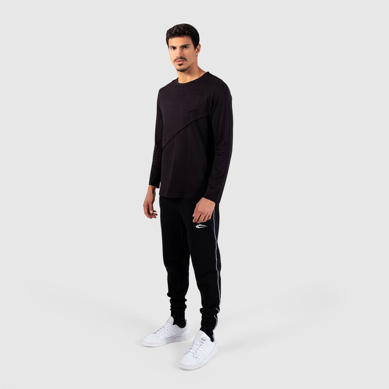 Herren Longsleeve Evan Schwarz für Sport & Freizeit