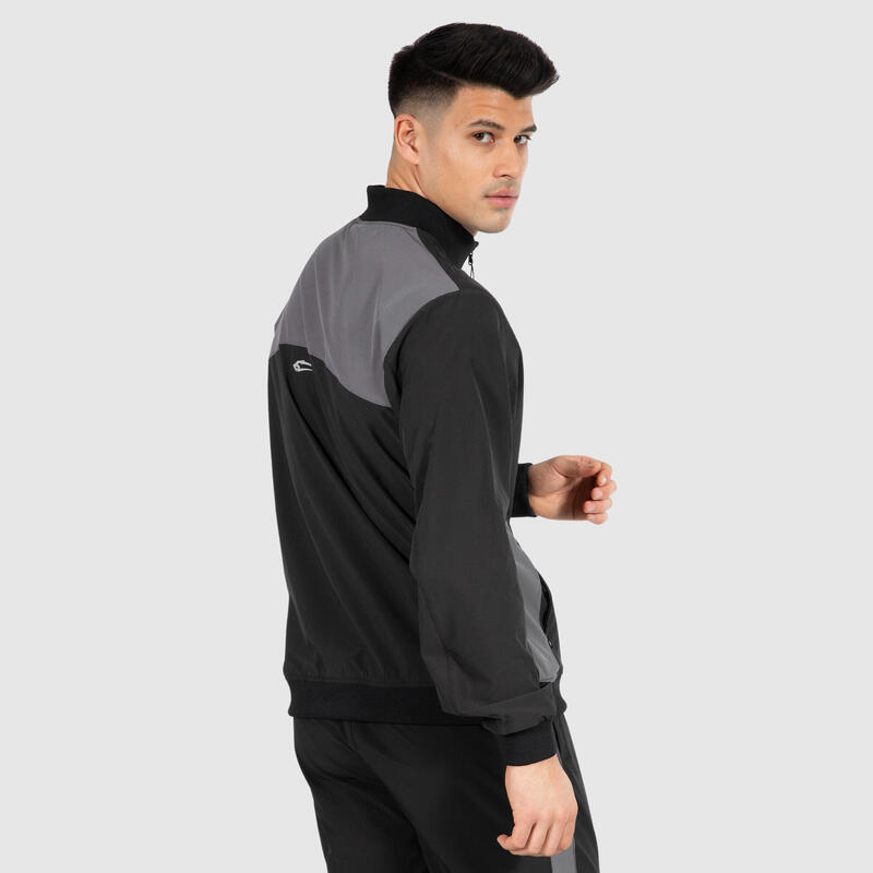 Herren Zip Sweatshirt Pereira Schwarz/Grau für Sport & Freizeit