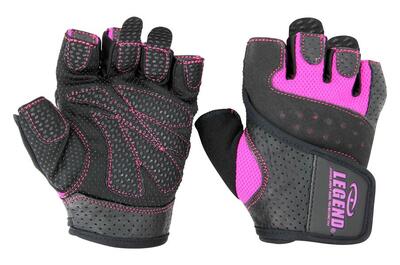 Dames fitnesshandschoenen leer en mesh - special edition pink