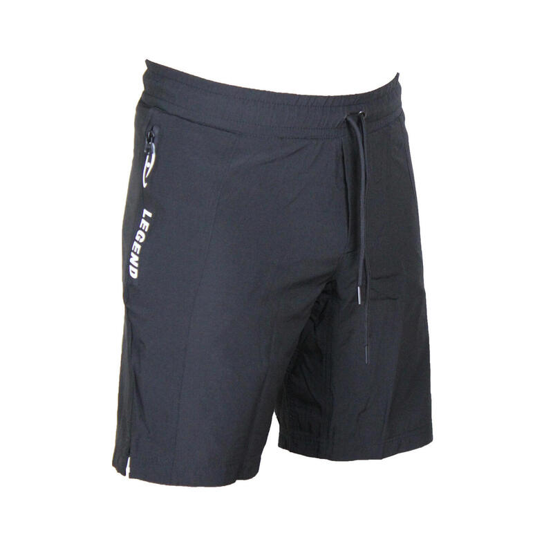 Korte broek/short Legend met rits vakken Zwart Fitness en Hardlopen