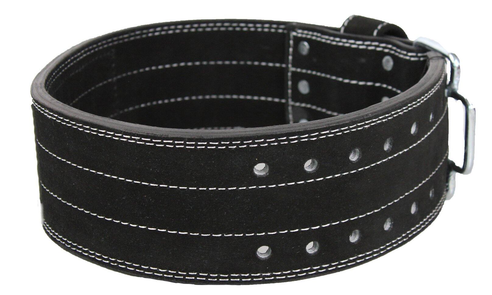 PowerLifting Belt Heren/Dames Zwart Suede Leer 4/5