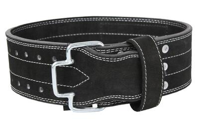 Powerlifting belt heren/dames zwart suede leer