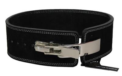 Powerlifting belt lever heren/dames zwart leer