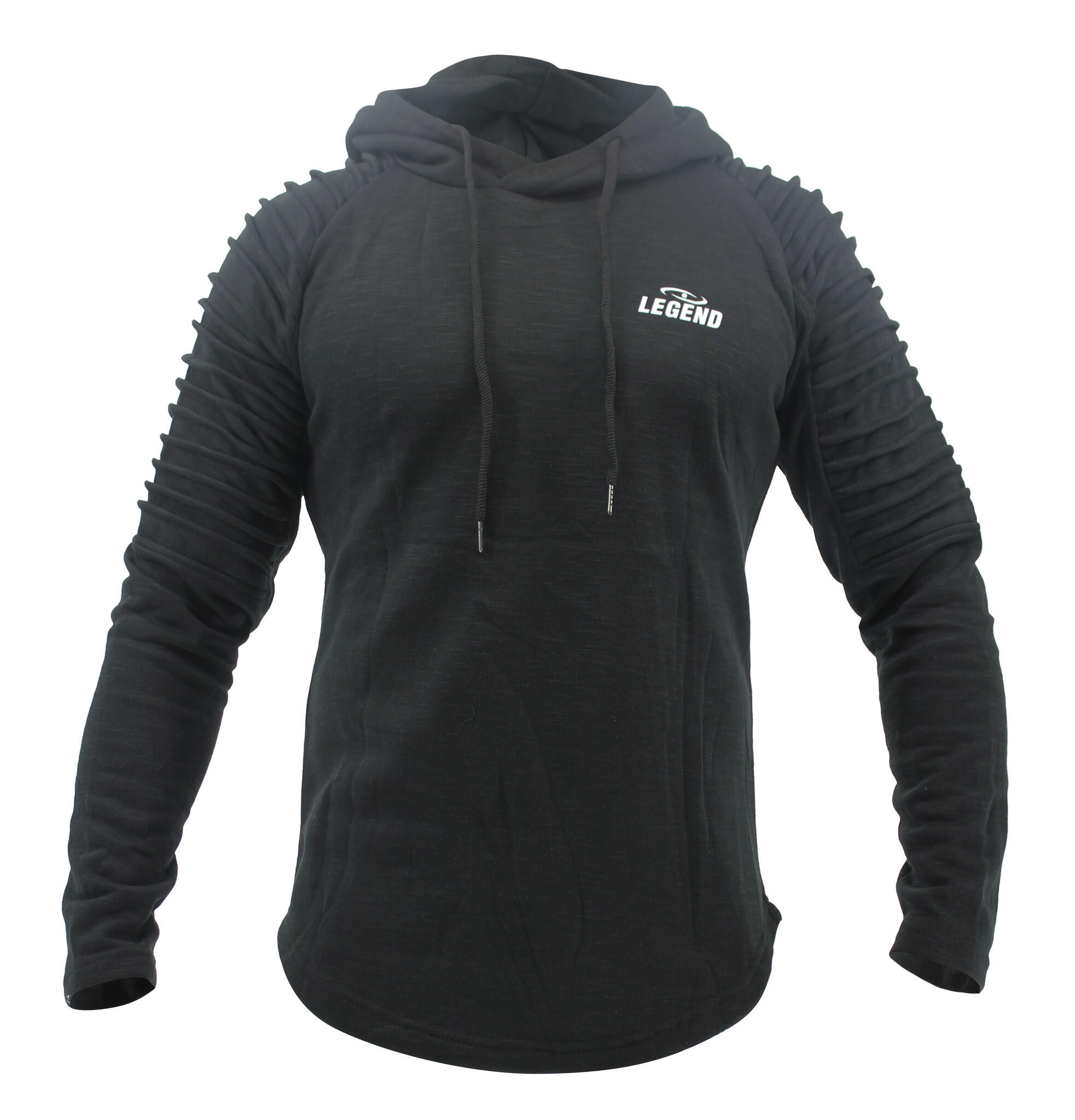 Hoodie Rib Sleeve Black Fitness en Hardlopen 3/5