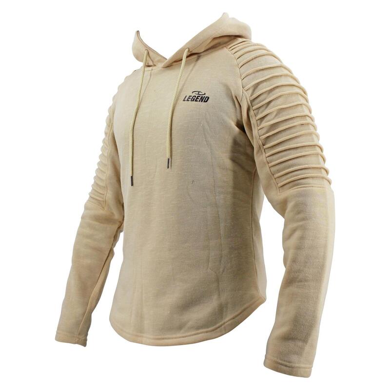 Hoodie Rib Sleeve Khaki Fitness en Hardlopen