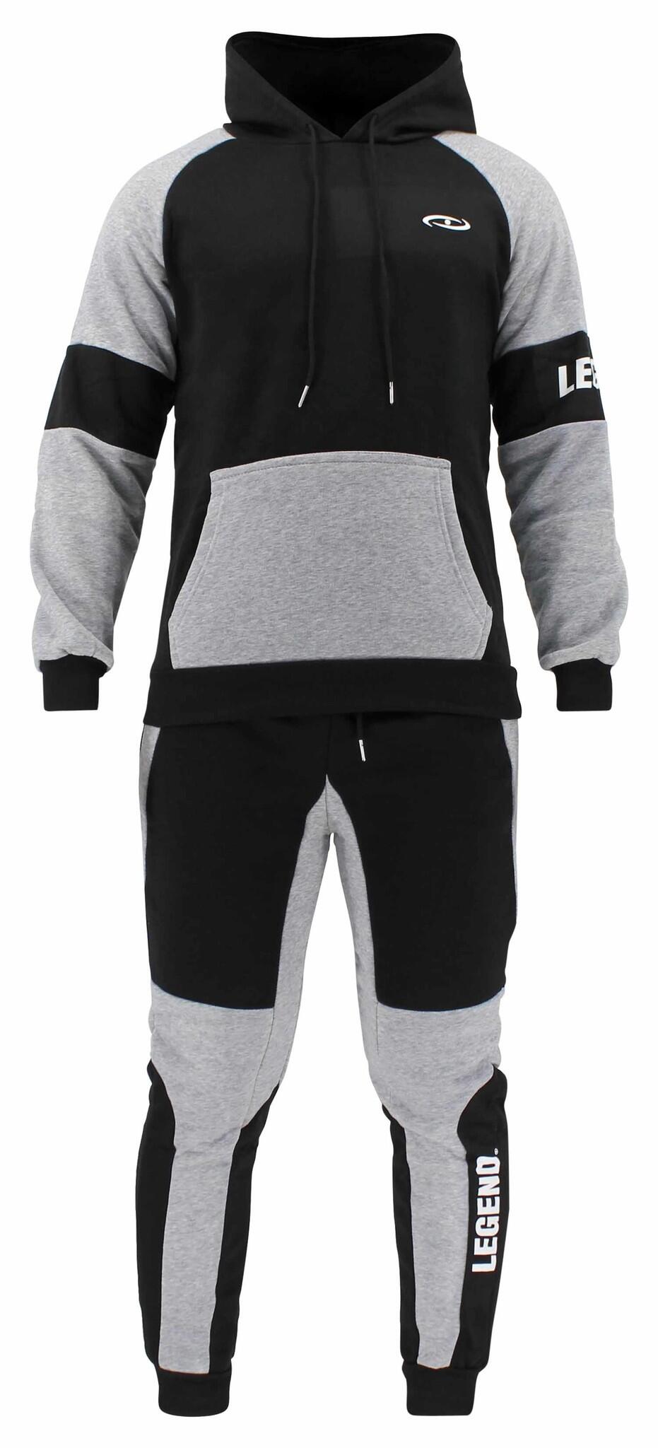 Hoodie dames/heren zwart grijs fleece Fitness en Hardlopen 5/5