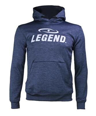 Hoodie dames/heren trendy legend design navy blauw fitness en hardlopen
