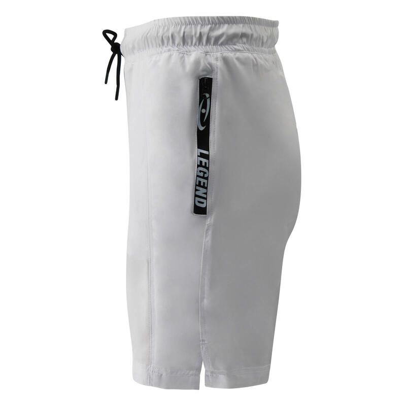 Korte broek/short Legend met rits vakken mat Wit Fitness en Hardlopen