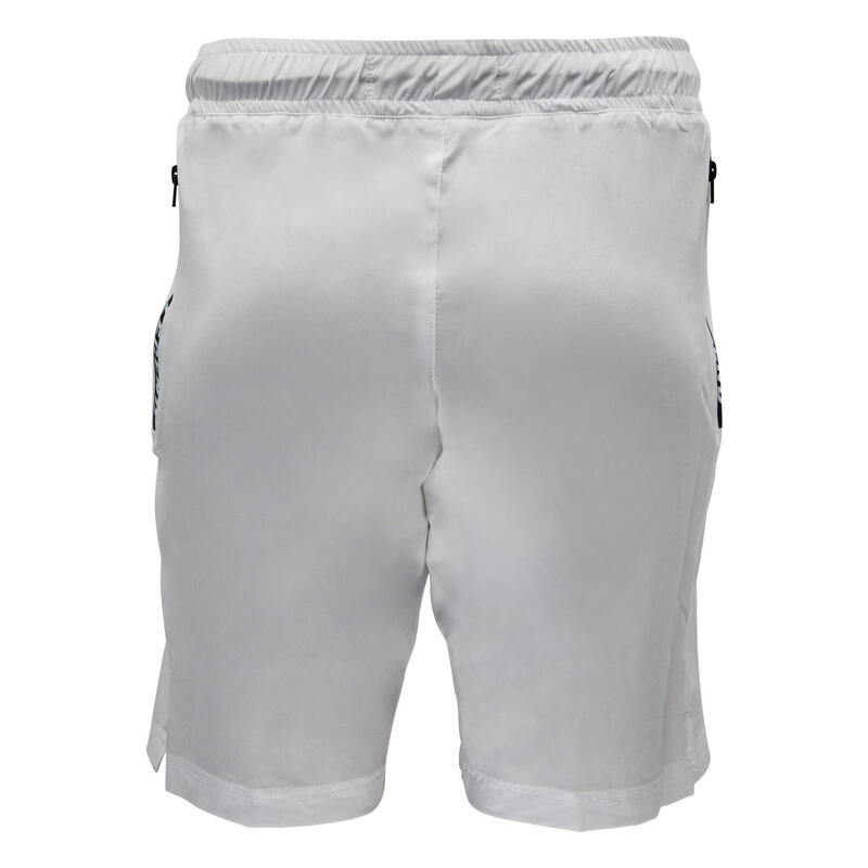 Korte broek/short Legend met rits vakken mat Wit Fitness en Hardlopen