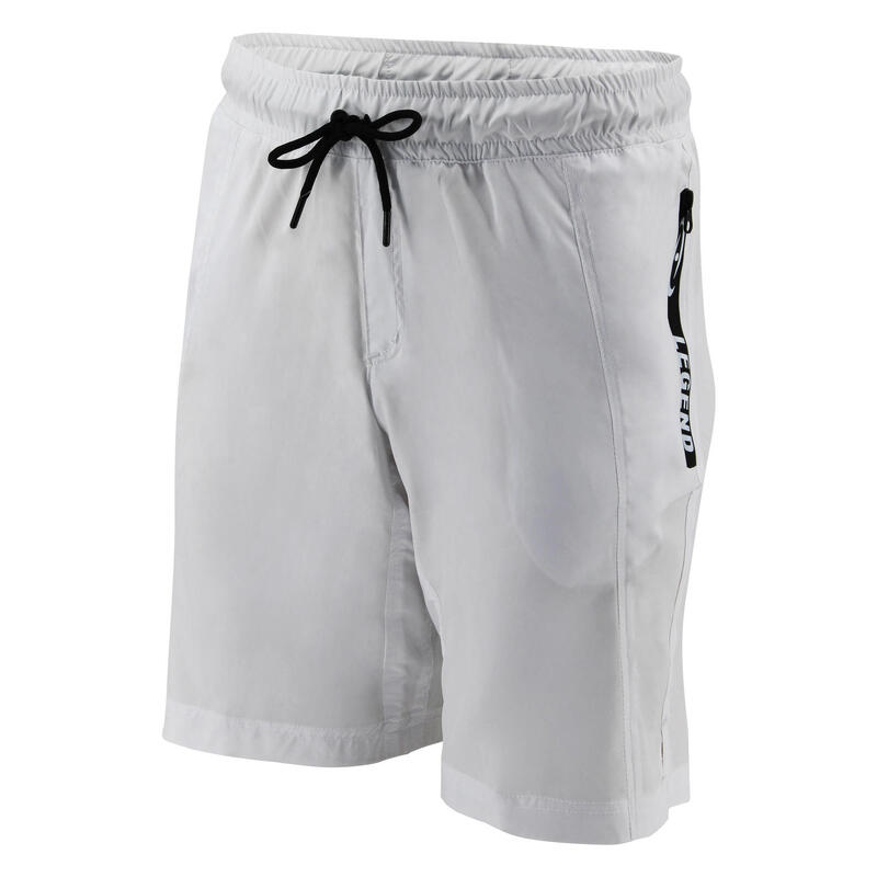 Korte broek/short Legend met rits vakken mat Wit Fitness en Hardlopen