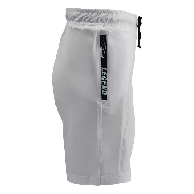 Korte broek/short Legend met rits vakken mat Wit Fitness en Hardlopen